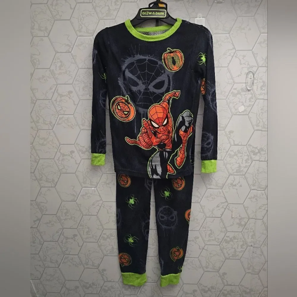 Spider-man Boy's Superhero Halloween Spidey Jack-O-Lanterns Halloween Pajama Set